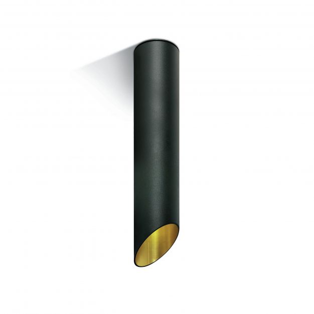 ONE Light Decorative Cut Cylinders - opbouwspot 1L - Ø 6 x 30 cm - zwart en goud