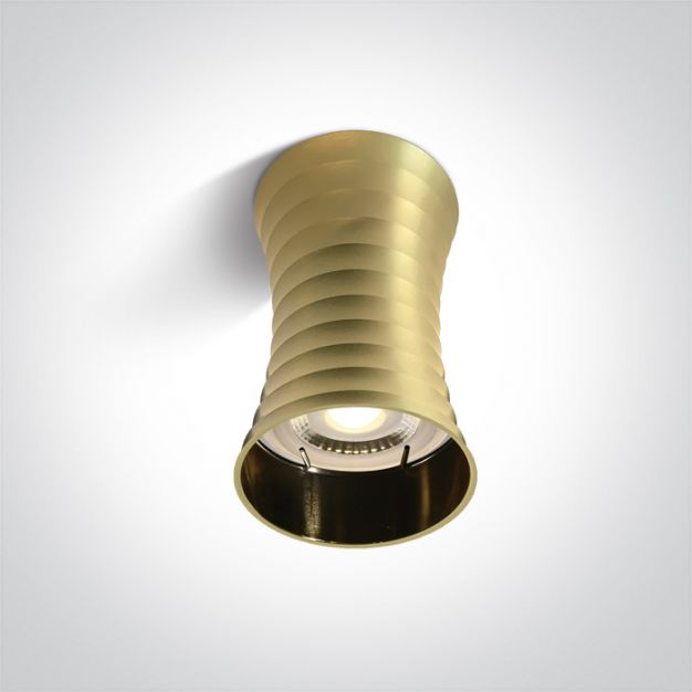 ONE Light Decorative Cylinders II Aluminium - opbouwspot - Ø 7 x 11,5 cm - geborsteld messing
