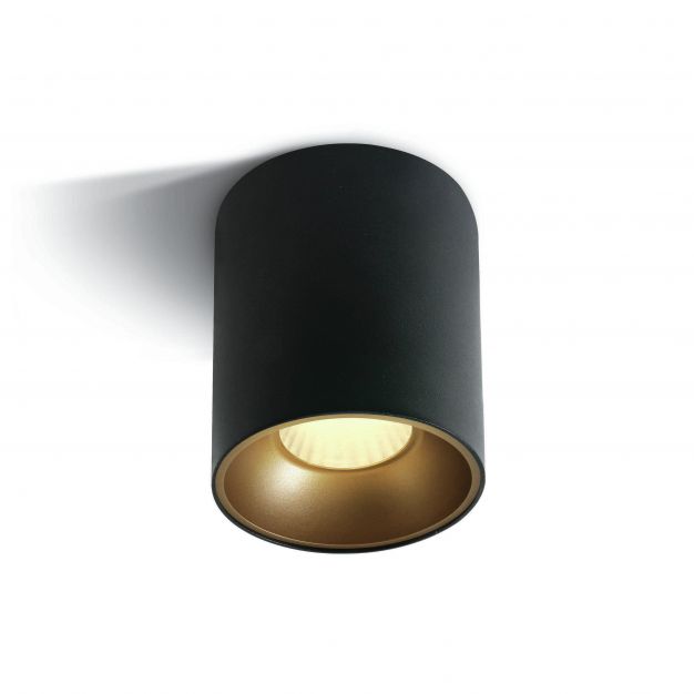 ONE Light Retro Dark Light Cylinders - opbouwspot 1L - Ø 7,3 x 10 cm - 12W LED incl. - zwart