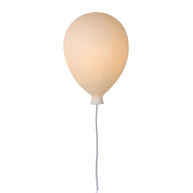 Lucide Balloon - kinderkamer wandverlichting met schakelaar en stekker - 13 x 20 x 28 cm - wit