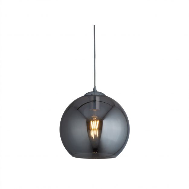 Searchlight Balls - hanglamp - Ø 30 x 120 cm - gerookt glas