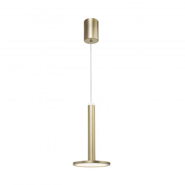 Nova Luce Palencia - hanglamp - Ø 15 x 120 cm - 11W LED incl. - messing goud