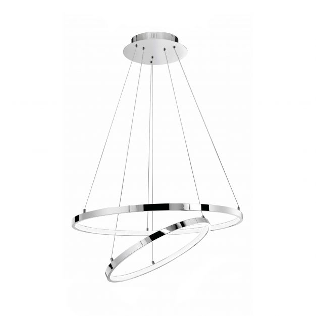 Nova Luce Aria - hanglamp - Ø 60 x 120 cm - 85W LED incl. - chroom