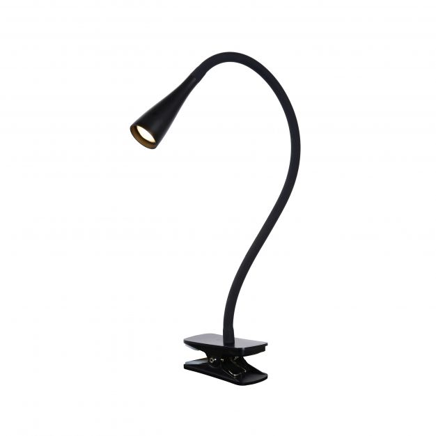 Lucide Zozy - klemlamp - 19 x 8 x 17 cm - 3W dimbare LED incl. - zwart