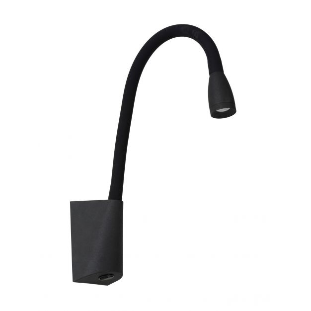 Lucide Galen-LED - bedlamp - 62 x 35 x 25 cm - 3W LED incl. - zwart