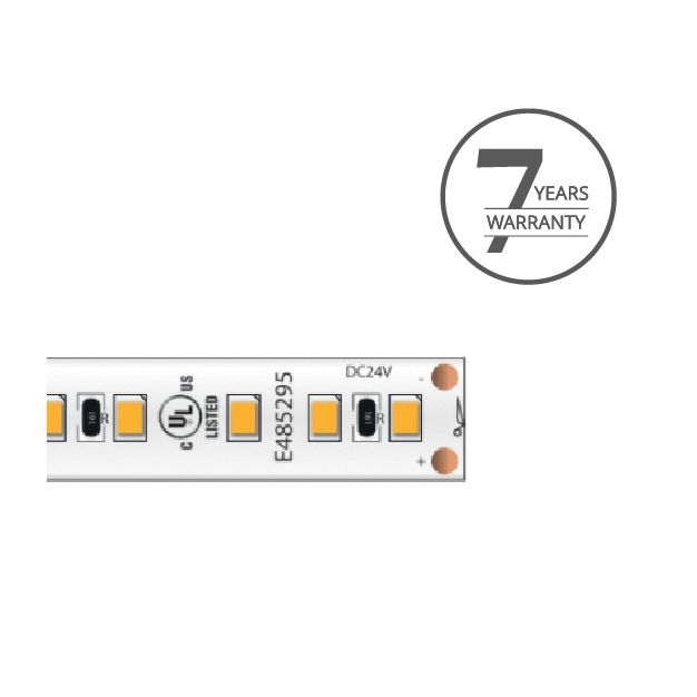KLUS LED strip - 0,8cm breed, 500cm lengte - 24Vdc - dimbaar - 9,6W LED per meter - 120 LEDs per meter - IP20 - 2700K