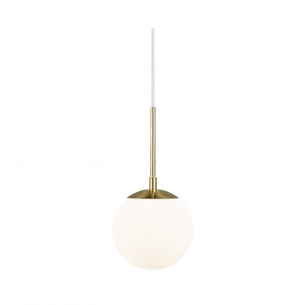 Nordlux Grant - hanglamp - Ø 15 x 229 cm - messing en opaal wit