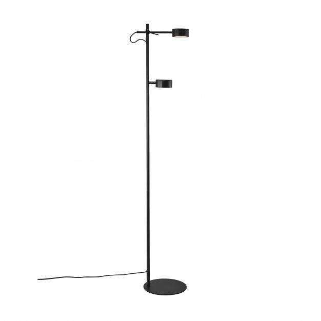 Nordlux Clyde - staanlamp - 138 cm - 3 stappen dimmer - 2 x 5,5W LED incl. - zwart