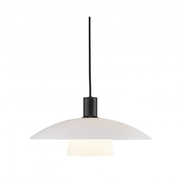 Nordlux Verona - hanglamp - Ø 40 x 218,8 cm - opaal wit en zwart