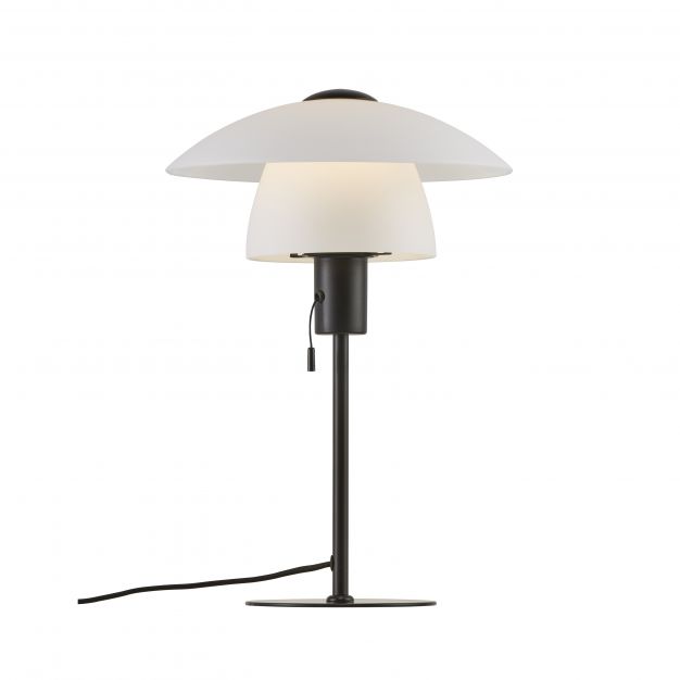 Nordlux Verona - tafellamp - Ø 27,5 x 40 cm - opaal wit en zwart