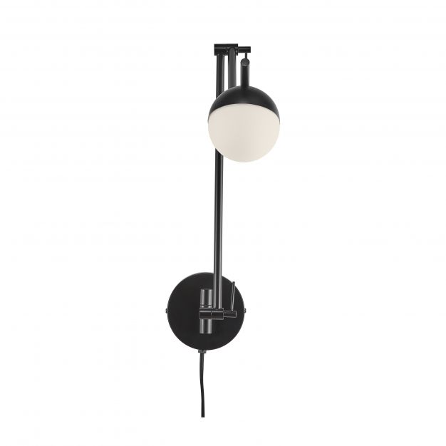 Nordlux Contina - plafond/wandverlichting met schakelaar - 73,6 x 12,5 x 37,2 cm - zwart en opaal wit