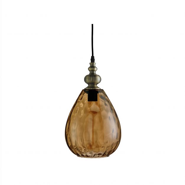 Searchlight Indiana - hanglamp - Ø 20 x 135 cm - amber