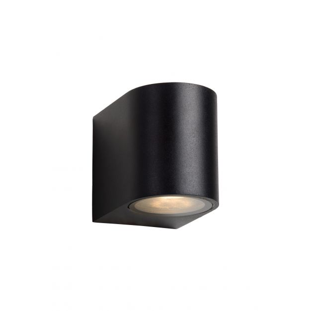 Lucide Zora Round 1 - buiten wandlamp  - 6,5 x 9 x 8 cm - 5W dimbare LED incl. - IP44 - zwart