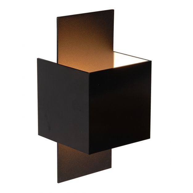 Lucide Cubo I - wandverlichting - 7,6 x 7,6 x 18 cm - zwart 