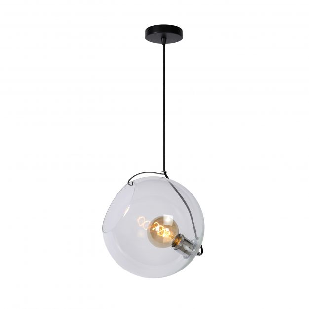 Lucide Jazzlynn - hanglamp - Ø 30 x 160 cm - zwart en transparant