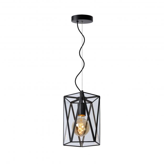 Lucide Fern - hanglamp - Ø 20 x 150 cm - zwart