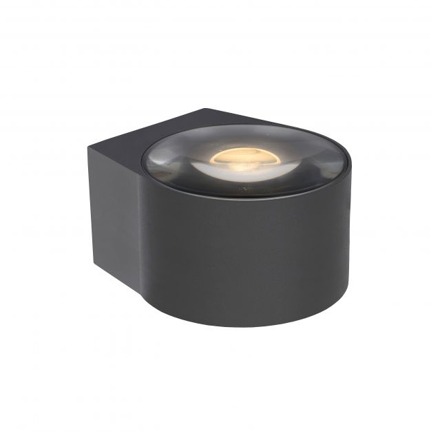 Lucide Rayen - wandspot badkamer - 11 x 12 x 7,8 cm - 12W LED incl. - IP65 - zwart