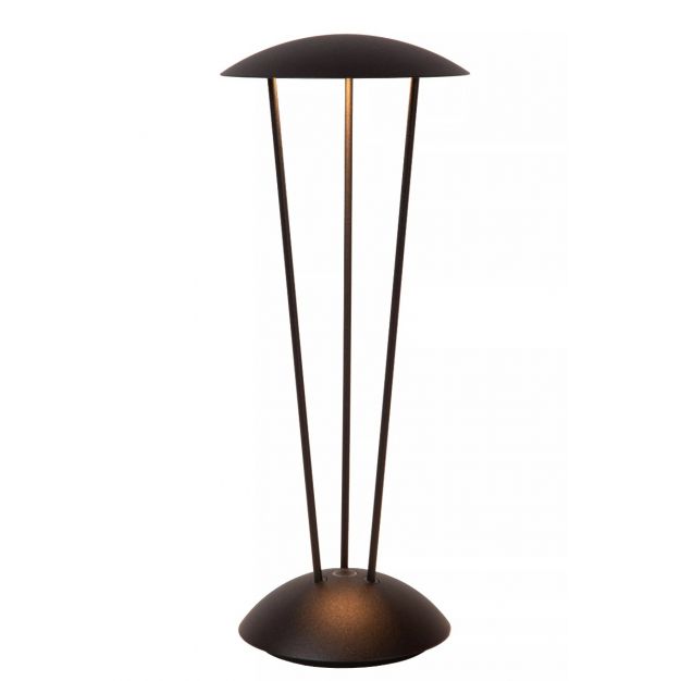 Lucide Renee - oplaadbare tafellamp - Ø 12,3 x 31 cm - 2,2W dim to warm LED incl. - IP54 - zwart