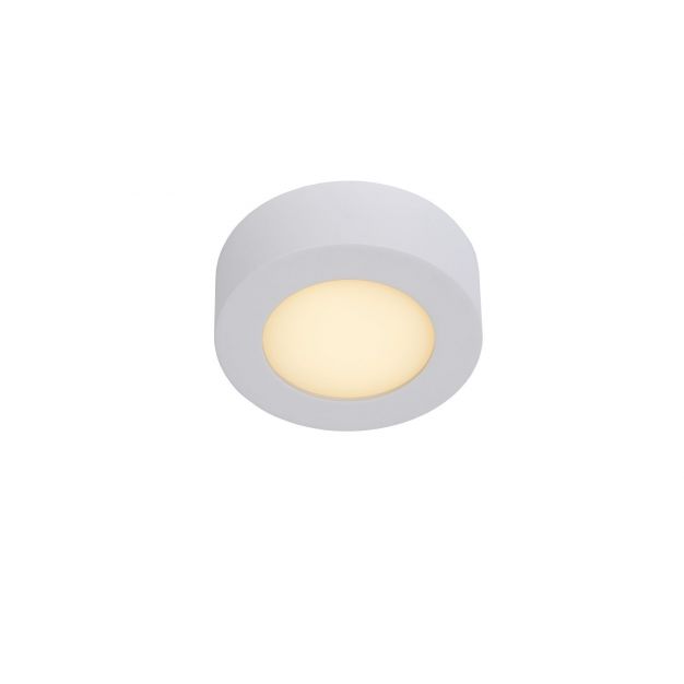 Lucide Brice-Led - plafondverlichting - Ø 11,7 x 3,9 cm - 8W dimbare LED incl. - IP44 - wit