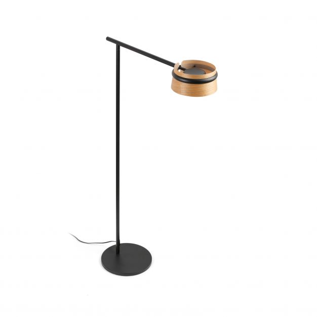 Faro Loop - staanlamp - 125 cm - 7W dimbare LED incl. - zwart en bruin