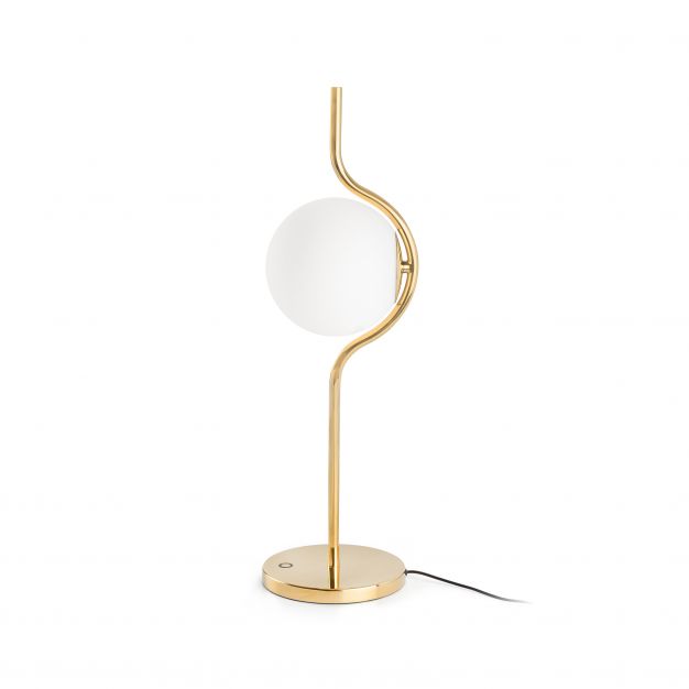 Faro Le Vita - tafellamp - 15 x 14 x 58 cm - 6W dimbare LED incl. - glanzend goud en opaal
