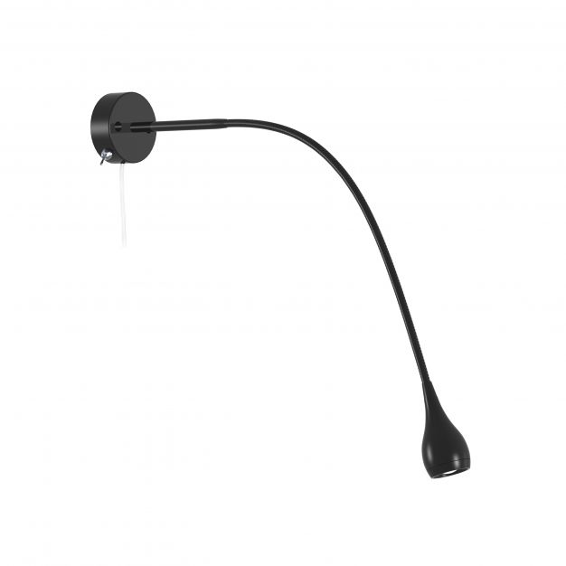 Nordlux Drop - wandverlichting met schakelaar en stekker - Ø 5,5 cm - 3W LED incl. - zwart