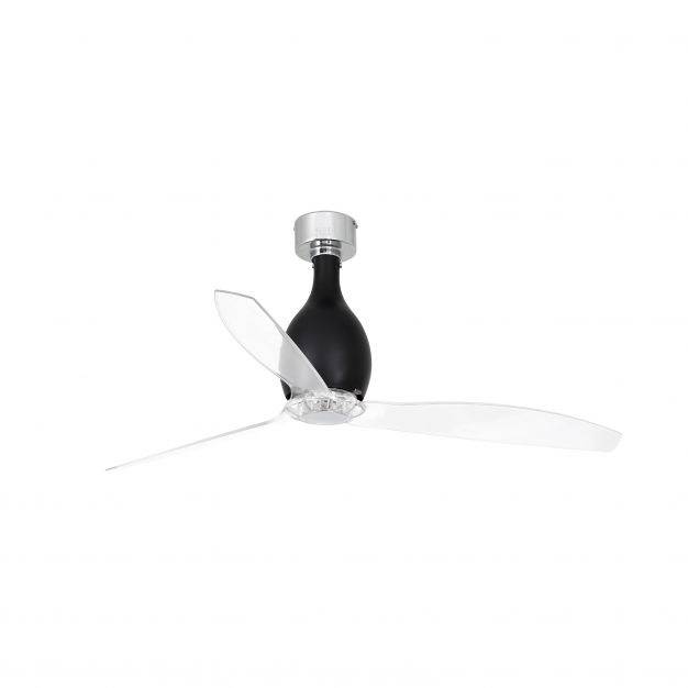 Faro Mini Eterfan - plafondventilator met afstandsbediening - Ø 128 cm - zwart en transparant