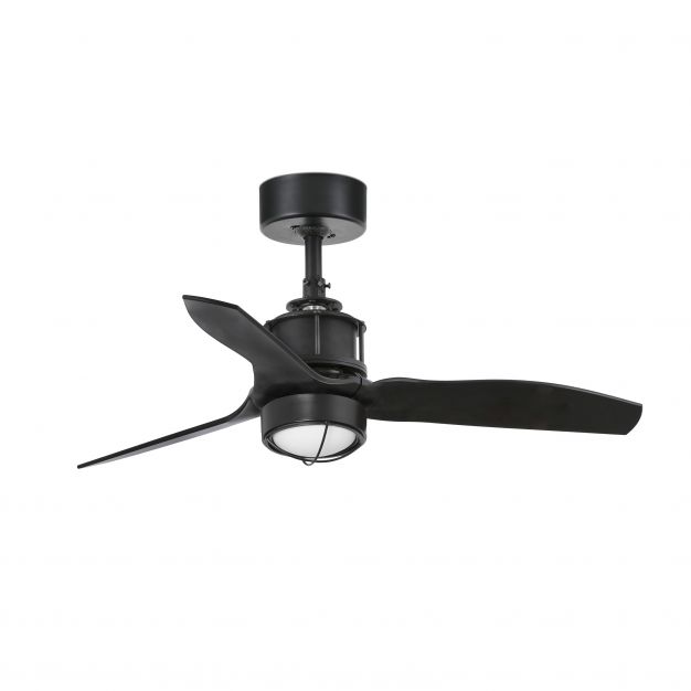 Faro Just Fan XS - plafondventilator met licht en afstandsbediening - slimme ventilator optie - Ø 81 cm - 17W LED incl. - mat zwart