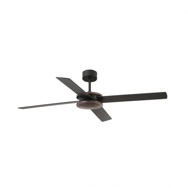 Faro Polea - plafondventilator met afstandsbediening en timer - slimme ventilator optie - Ø 132,2 cm - zwart en bruin