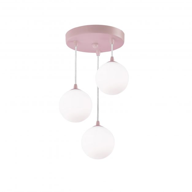Searchlight Kids - hanglamp - Ø 21 x 35 cm - roze en wit