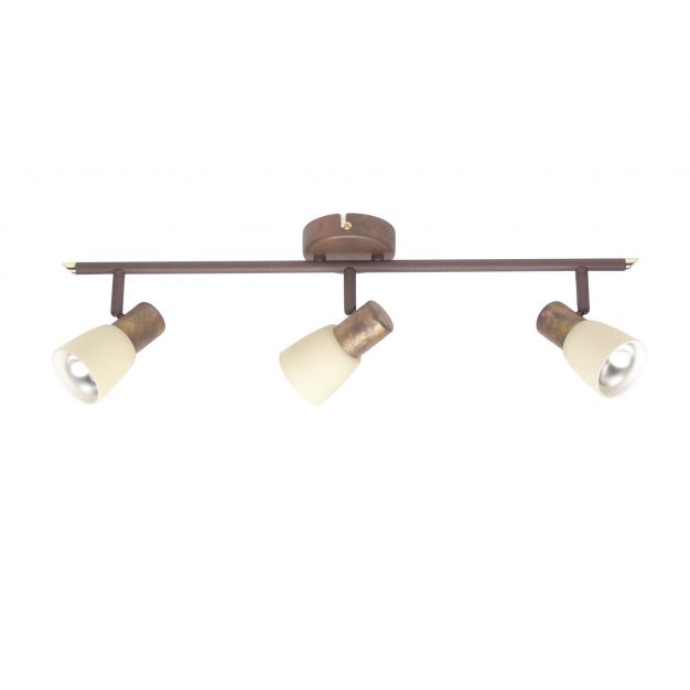 Brilliant Luca 3 - opbouwspot - 60 x 8,5 x 19 cm - oud koper