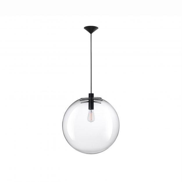 Nova Luce Ovvio - hanglamp - Ø 50 x 205 cm - transparant en zwart