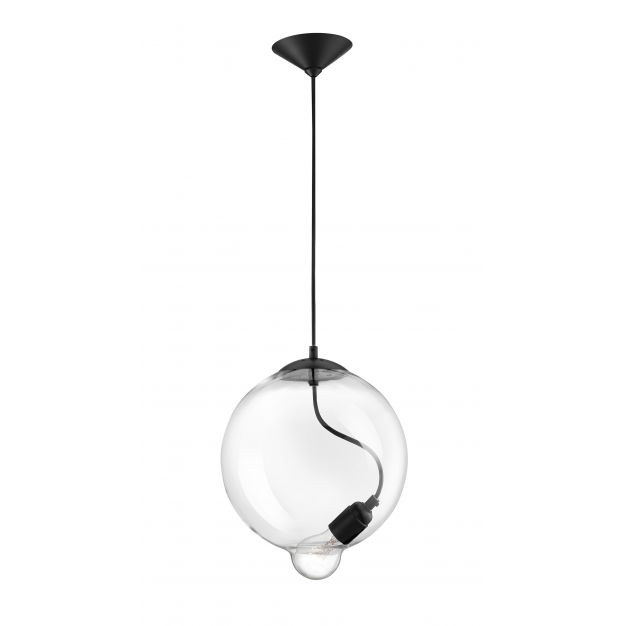 Nova Luce Goccia - hanglamp - 30 x 25 x 180 cm - transparant en zwart