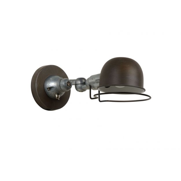 Lucide Honore - wandlamp met schakelaar - 10,5 x 30 x 11,5 cm - roest bruin