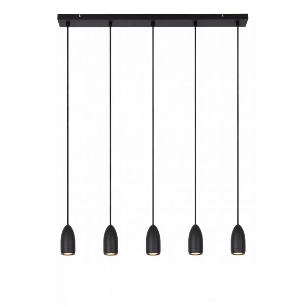Lucide Evora 5L - hanglamp - 100 x 8 x 150 cm - zwart 