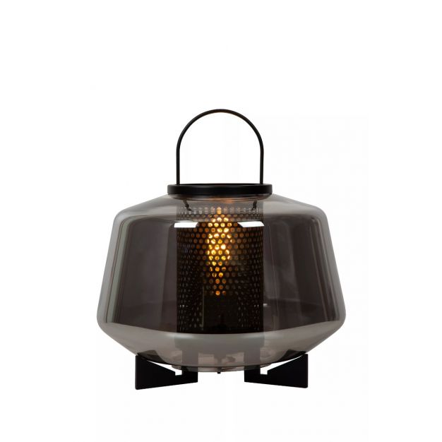 Lucide Siska - tafellamp - Ø 30 x 32,5 cm - zwart gerookt