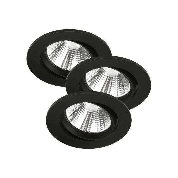 Nordlux Fremont - set van 3 - Ø 85 mm, Ø 72 mm inbouwmaat - 5,5W dimbare LED incl. - IP23 - zwart