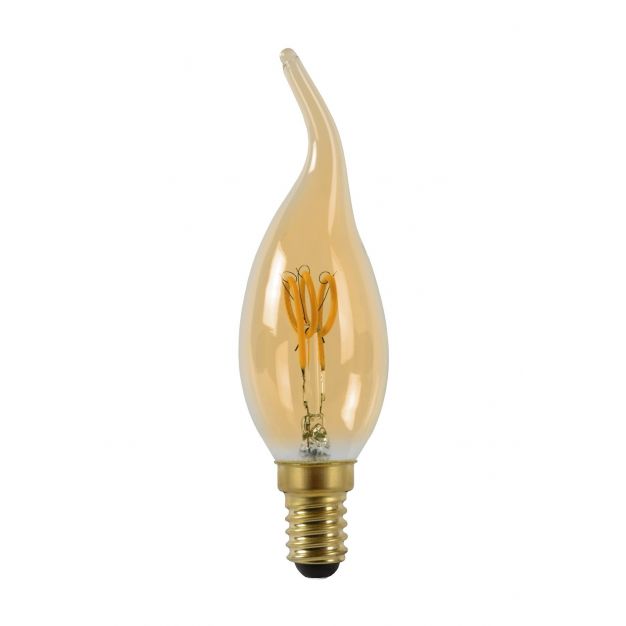 LED filament kaarslamp - Ø 3,5 x 11,5 cm - E14 - 3W dimbaar - 2200K - amber