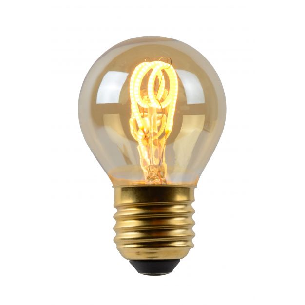Lucide LED filament lamp - Ø 4,5 x 7 cm - E27 - 3W dimbaar - 2200K - amber