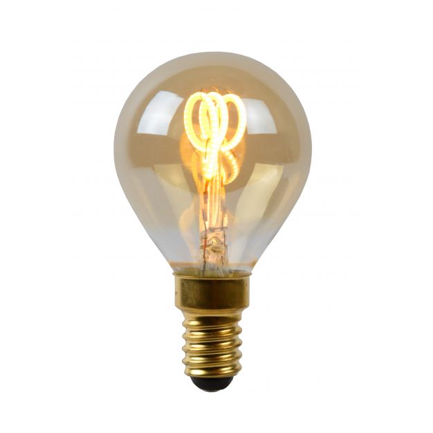 Lucide LED filament lamp - Ø 4,5 x 7 cm - E14 - 3W dimbaar - 2200K - amber