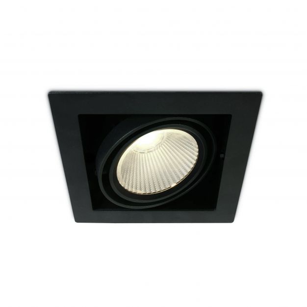 ONE Light COB Box Type Shop - inbouwspot - 185 x 185 mm, 160 x 160 mm inbouwmaat - 30W LED incl. - zwart - witte lichtkleur