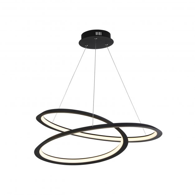 Searchlight Swirl - hanglamp - 61 x 60 x 120 cm - 43W dimbare LED incl. - zand zwart en wit