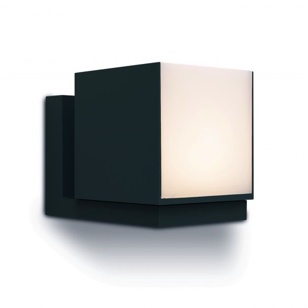 Lutec Cuba - buiten wandverlichting - 10 x 14,8 x 11,6 cm - 12,2W LED incl. - IP54 - zwart