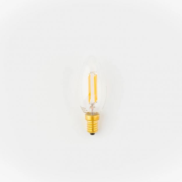 Vintage Ledlight LED lamp - Ø 3,5 x 9,6 cm - E14 - 3,5W dimbaar - 2200K - transparant