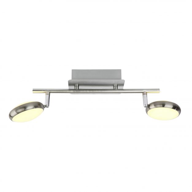 Brilliant Double - plafondverlichting - 36 x 20 x 10 cm - 2 x 5W LED incl. - satijn chroom