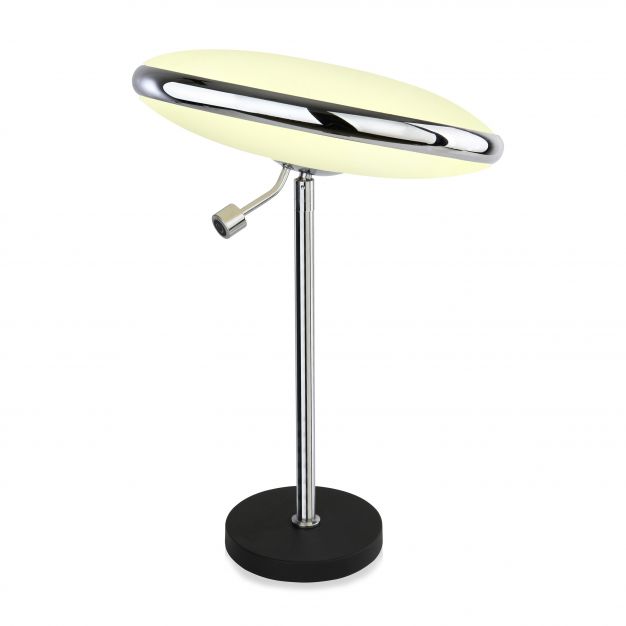Brilliant Double - tafellamp - 49 cm - 3 stappen dimmer 25W LED incl. - chroom