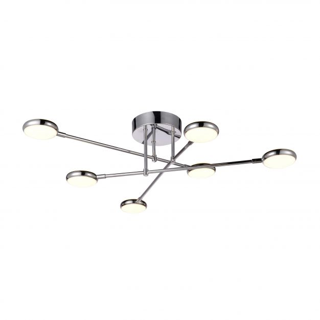 Brilliant Double - plafondverlichting - 9 x 20 x 41 cm - 3 stappen dimmer - 6 x 5W LED incl. - chroom