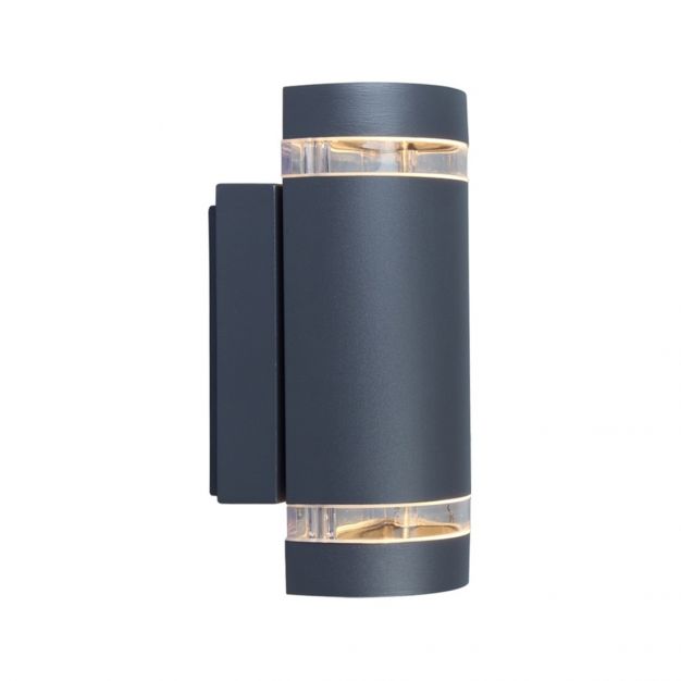 Lutec Focus - buiten wandlamp - 11 x 11 x 23 cm - IP44 - donkergrijs