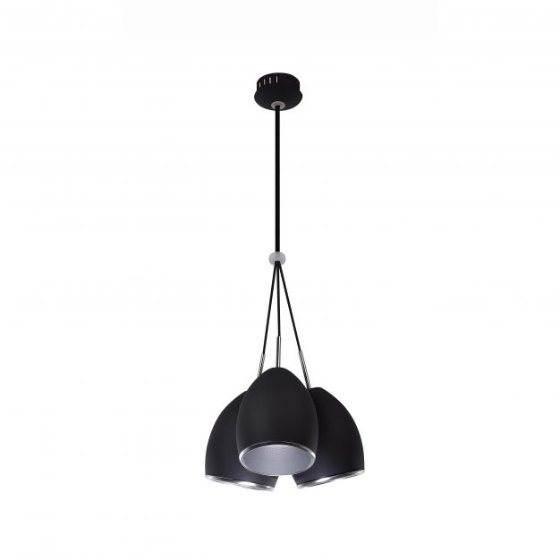 Nova Luce Piccolo - hanglamp - Ø 35 x 160 cm - mat zwart