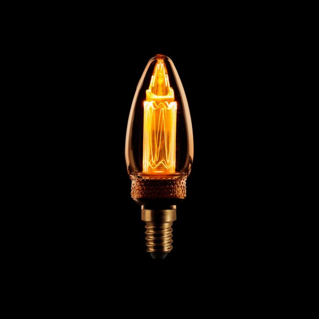 ETH LED Filament Candle - E14 - 2,3W dimbaar - 1800K - goud